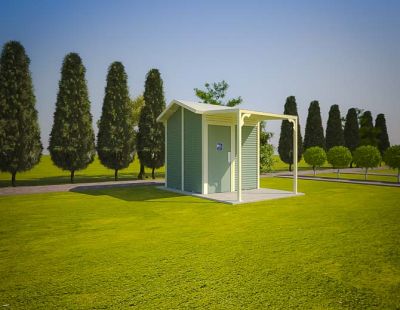 Burton 2 Standard Toilet Building with Pale Eucalypt and Classic Cream colour scheme
